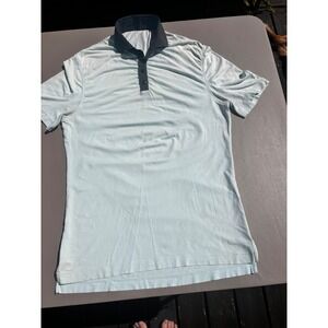 Lululemon Mens Golf Polo Shirt‎ Short Sleeve Black Collar Performance Top